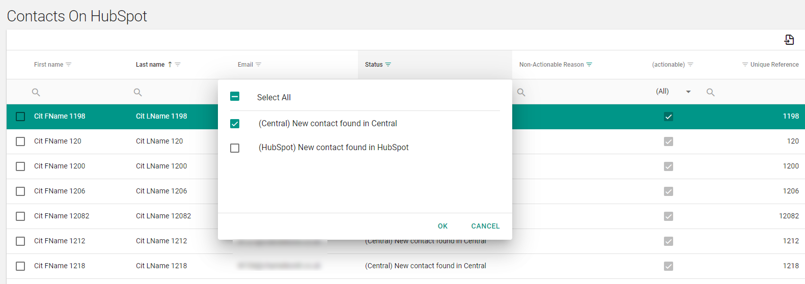 HubSpot New Central Contacts