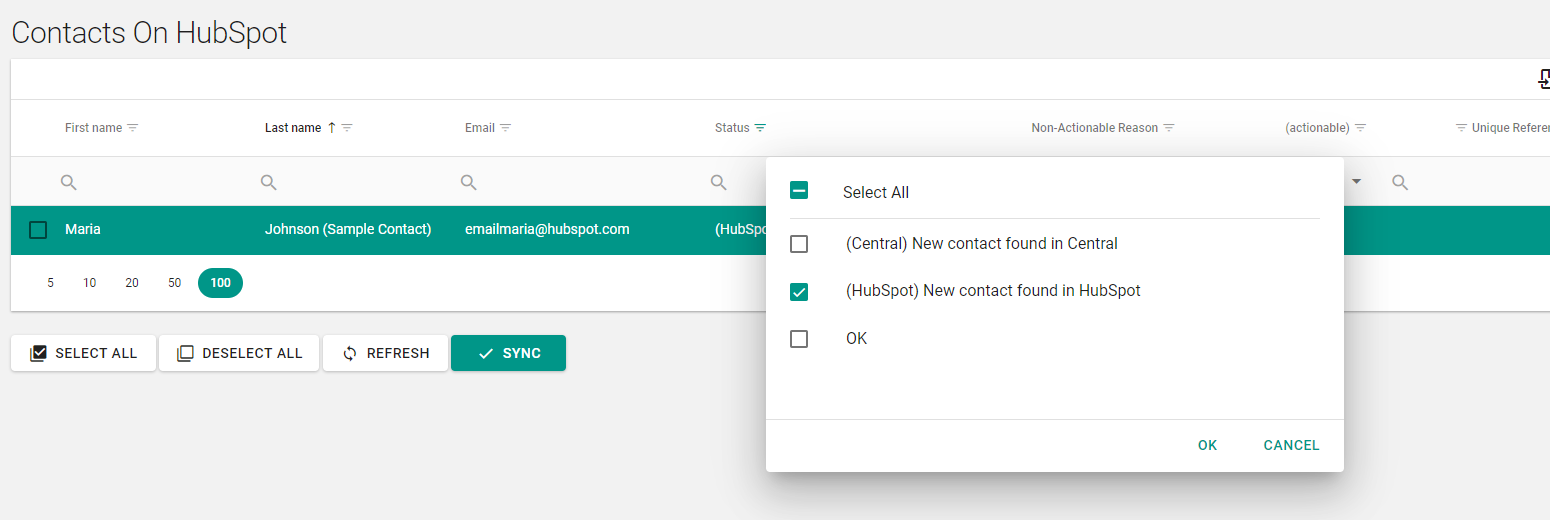 HubSpot New HubSpot Contacts